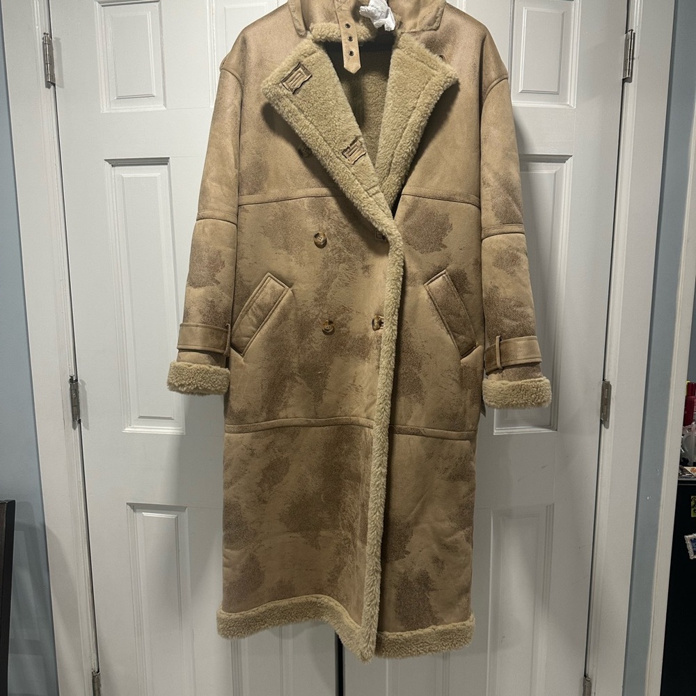 Topshop Camel Teddy Jacket